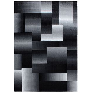 Old - Tapis à Carreaux Vintage - Noir Et Blanc 120 X 170 Cm