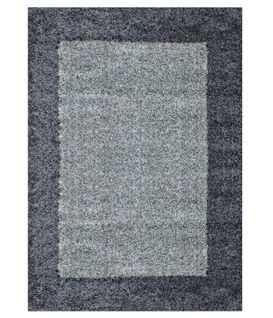 Shaggy - Tapis à Bordures - Gris 060 X 110 Cm