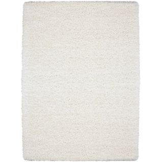 Shaggy - Tapis Uni à Poils Longs - Blanc Ivoire 100 X 200 Cm