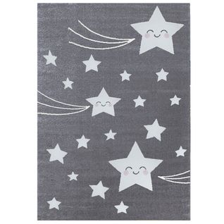 Etoiles - Tapis Enfant - Gris 080 X 150 Cm