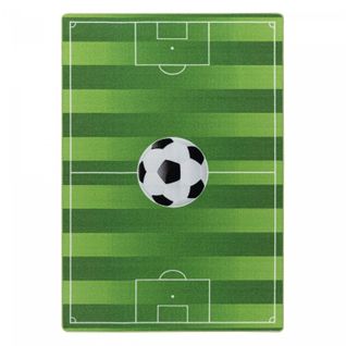 Football - Tapis Enfant Lavable Vert 80 X 120 Cm