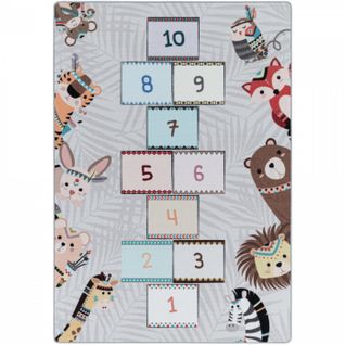 Marelle - Tapis Enfant Lavable Gris 100 X 150 Cm
