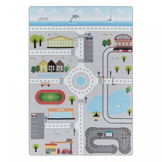 Circuit - Tapis Enfant Lavanle Gris 140 X 200 Cm