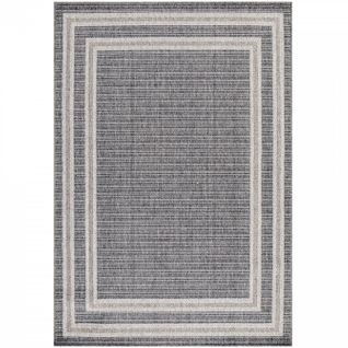 Topo - Tapis Extérieur,intérieur Tissé Plat - Gris et Crème 200 X 290 Cm