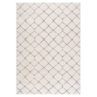 Amore 04 - Tapis à Poils Longs Et Relief Crème Et Gris 140x200cm