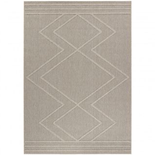 Tapis Effet Jute Naturel à Relief Berbère Beige 140 X 200 Cm