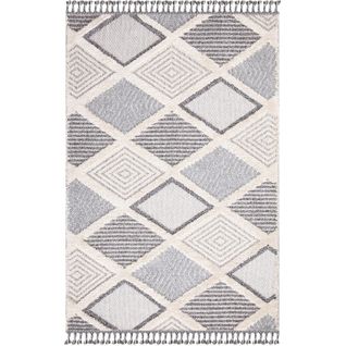 Tapis Boho Chic à Franges Tressées Multicolore 140x200cm