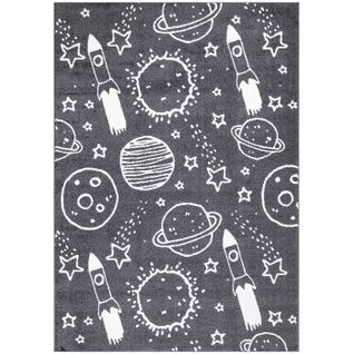 Tapis Pour Chambre D'enfant Astronaute Gris Et Blanc 190x280cm