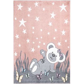 Tapis Pour Chambre D'enfant Ourson Rose Et Blanc 80x150cm