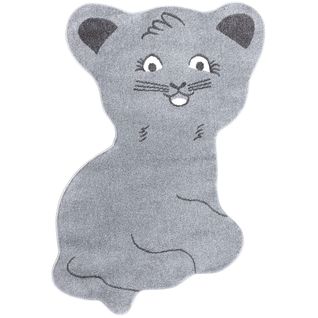 Tapis Pour Chambre D'enfant Forme Chat Gris 100x130cm