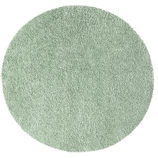 Tapis à Poils Longs Rond Softy Vert Amande 200x200cm