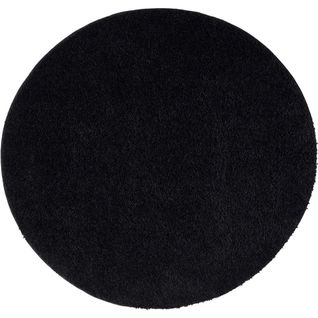 Tapis à Poils Longs Rond Softy Noir Anthracite 120x120cm