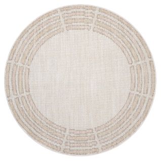 Tapis Rond à Relief Beige Et Rose 200x200cm