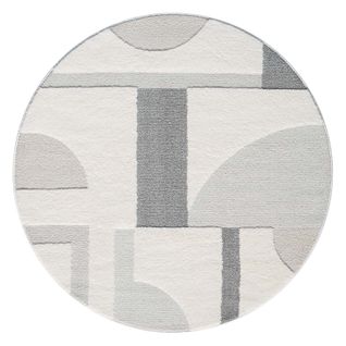 Tapis Japan Rond à Motifs 3d En Relief - Gris 120x120cm