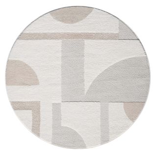Tapis Japan Rond à Motifs 3d En Relief - Crème 160x160cm
