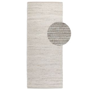Tapis 80x200cm Naturel En Jute Harmony Blanc Ivoire