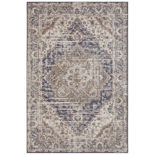 Tapis 120x170cm Vintage Rania Crème Et Bleu