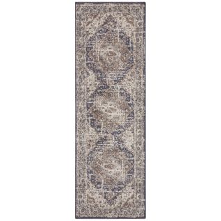 Tapis 80x200cm Vintage Rania Crème Et Bleu