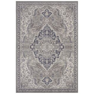 Tapis Vintage Oriental Safia Gris Et Crème 240x340cm