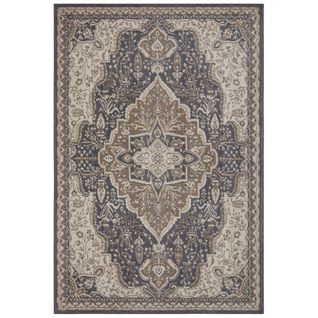 Tapis Vintage Oriental Safia Marron Et Gris 240x340cm