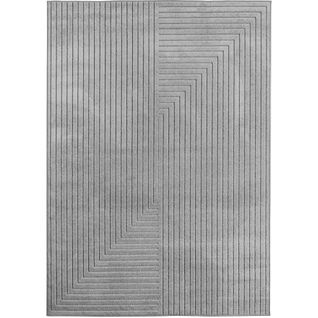 Tapis Poils Courts à Relief Nolan Gris 140x200cm