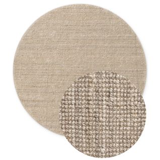 Tapis Rond 200x200cm Jute Bouclé Jaipur Blanc Ivoire