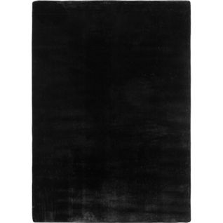 Tapis 200x280cm Poils Doux Lavable Noir
