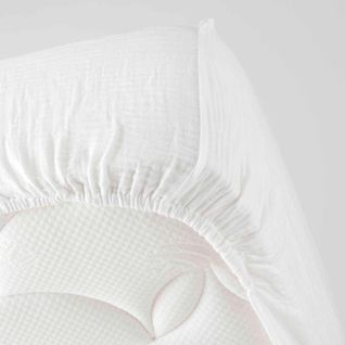 Drap Housse Gaze De Coton - Bonnet 30 Cm - Plusieurs Tailles - Plusieurs Coloris