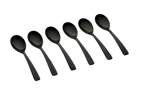 Lot De 6 Petites Cuillères En Inox Noir D