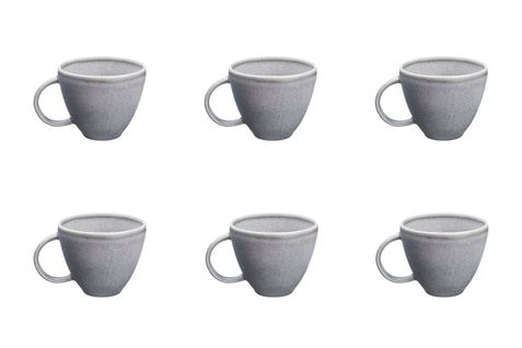 Lot De 6 Mugs En Grès Gris 25cl