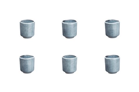 Lot De 6 Tasses En Grès Gris D6.5