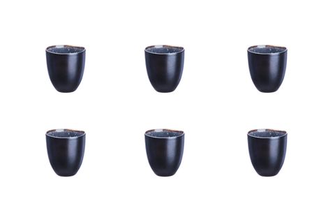 Lot De 6 Tasses En Grès Bleu D7
