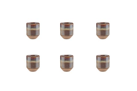 Lot De 6 Tasses En Grès Marron D5.3