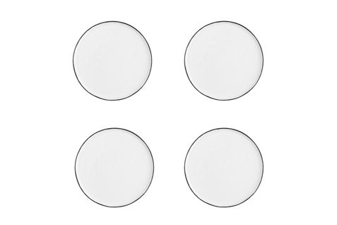 Lot De 4 Assiettes à Dessert En Grès Blanc D21.5