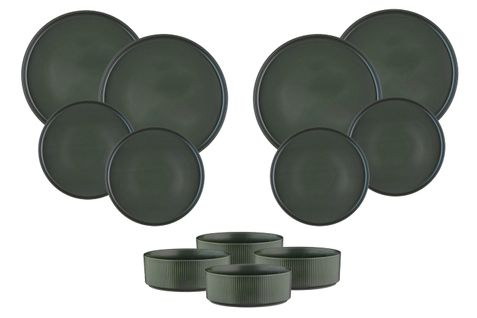 Lot De 12 Set Les Essentiels En Grès Vert D