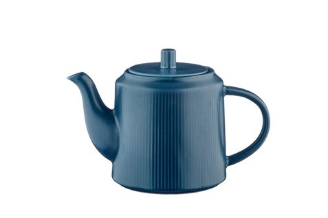 Lot De 1 Carafes, Théières et Bocaux En Grès Bleu D13.5