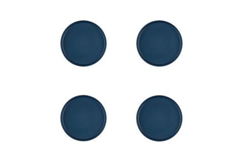 Lot De 4 Assiettes à Pain En Grès Bleu D16.5