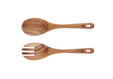Lot De 2 Couverts à Salade En Bois Marron D