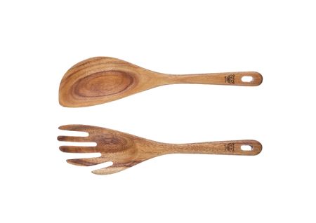 Lot De 2 Couverts à Salade En Bois Marron D