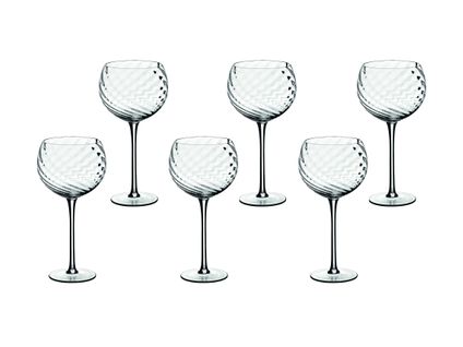 Lot De 6 Verres à Vin En Cristallin (cristal Sans Plomb) Transparent D10.4