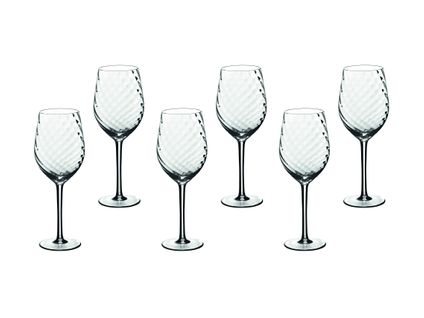 Lot De 6 Verres à Vin En Cristallin (cristal Sans Plomb) Transparent D7.7