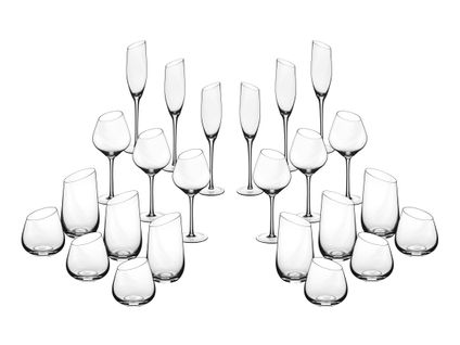 Lot De 24 Set Complet En Cristallin (cristal Sans Plomb) Transparent D