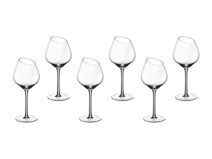 Lot De 6 Verres à Vin En Cristallin (cristal Sans Plomb) Transparent D8.7