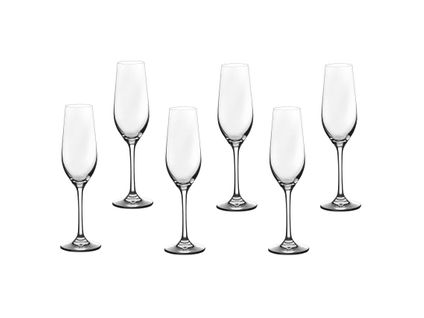 Lot De 6 Verres à Champagne En Cristallin (cristal Sans Plomb) Transparent D4.7