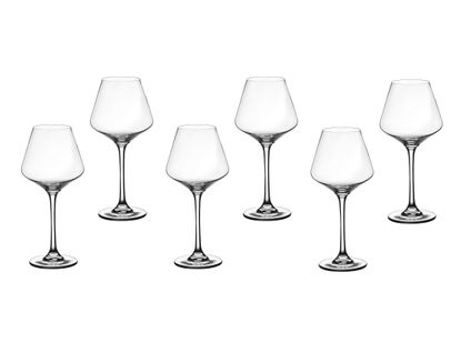 Lot De 6 Verres à Vin En Cristallin (cristal Sans Plomb) Transparent D8.4