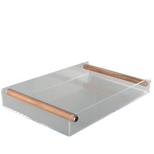 Plateau En Acrylique Avec Poignées En Bois