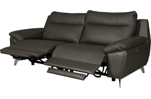 Canapé 3 Places 2 Relax Électriques 100% Tout Cuir Épais Luxe Italien , Perini, Anthracite