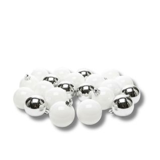 Pack De 24 Boules Polaires 60 Mm Blanc/argent – Décorations De Noël Prêtes à Suspendre Pour Sapin, T