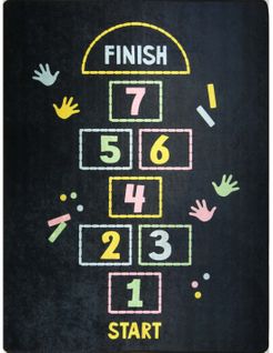 Tapis Enfant Marelle Noir - 120x160cm