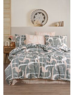 Parure De Lit Troy Gris Saumon